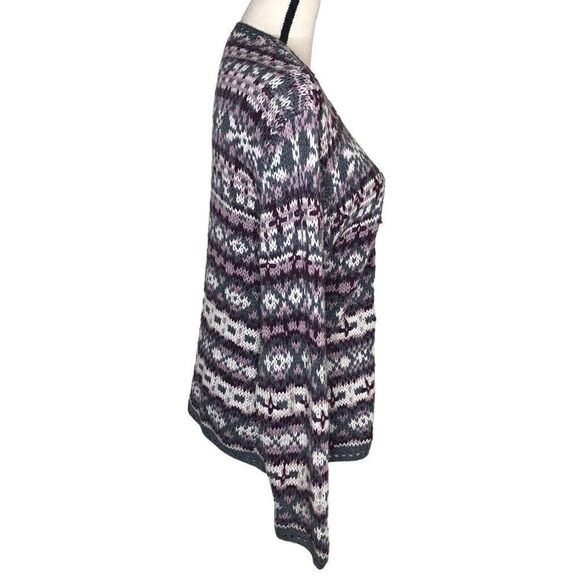 Vintage Gallagher Fair Isle Cottagecore, Grandmacore Cotton Cardigan Sweater - Picture 2 of 14